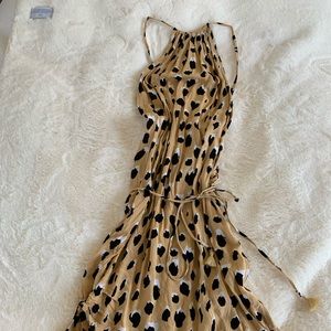 Faithfull the brand cheetah dress with open back